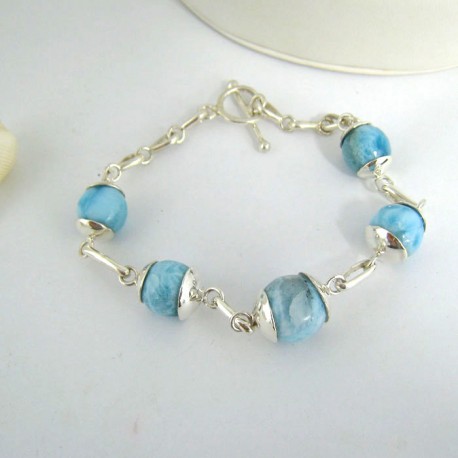 Larimar-Stone Yamir Larimar Kugel Silber Armband YK1 9408 159,00 €