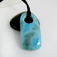 Larimar Stone Polished with drilled hole Minion4