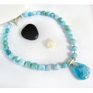 Larimar-Stone Yamir Larimar Kugel Collier mit Anhänger YC10 10004 699,00 €