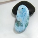 Larimar Stone Polished with drilled hole SB125a