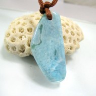 Larimar Stone Polished with drilled hole SB373